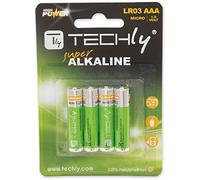 Techly Alcaline AAA LR03 1,5 V Piles Alcaline (1,5 V De Forme Cylindrique AAA Multi Ampoule)