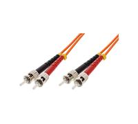 Techly Câble Fibre Optique 2m ST/ST OM2 50/125µm Multimode 1Gb/s LSZH Orange, Diamètre 3mm, 2 Fibres, ILWL-D5-A-020