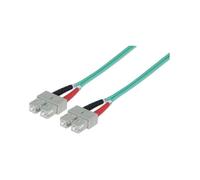 Techly Câble Fibre Optique OM3 SC/SC M-M 1m Aqua, 50/125µm Multimode, Duplex Intégral, 10Gbit/s, LSZH, Diamètre 3mm, RoHS, Réf: ILWL-D5-B-010/OM3