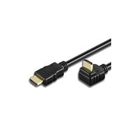 TECHly - Câble HDMI avec Ethernet - HDMI mâle incliné pour HDMI mâle droit - 2 m - noir - incliné