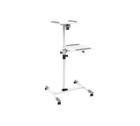 techly Chariot pour projecteur - ordinateur portable bois, acier gris, blanc