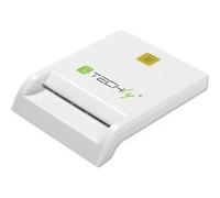 Techly Lecteur/Graveur de Smart Card USB 2.0 Compact Blanc I-Card cam-usb2ty