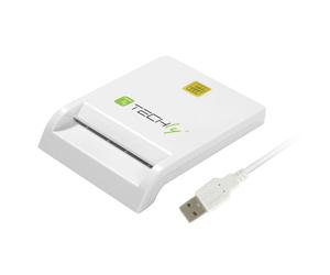 Techly Compact Smart Card Reader/Writer USB2.0 White I-CARD CAM-USB2TY lecteur de cartes à puce Intérieure USB Blanc