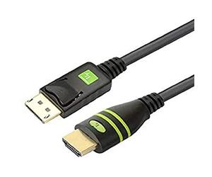 Techly DisplayPort to HDMI Cable Converter 5 m ICOC DSP-H-050 - Câble adaptateur vidéo (DisplayPort, HDMI, Male/Male, Nickel, Black, Polyvinyl chloride (PVC)