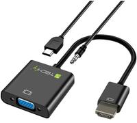 Techly HDMI-VGA 3,5 mm Micro USB-B M/F VGA HDMI 3,5 mm Micro-USB Adaptateur Noir Cable pour (HDMI VGA 3,5 mm Micro USB-A mâle/Femelle Noir 1920 x 1080 Pixels 0-70 degrés C)