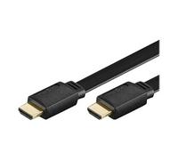 TECHly - High speed - câble HDMI avec Ethernet - HDMI mâle pour HDMI mâle - 5 m - noir - plat, support 4K, support 1080p, support Dolby DTS-HD Master