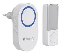 Techly I-BELL-RING05 Ensemble de sonnette cinétique émetteur et récepteur, IP56, 180m
