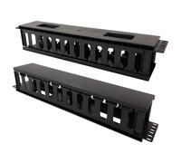 Techly Organisateur de câbles I-CASE CABLE-FR2 2U pour rack 19" avec couvercle noir