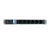 Techly I-CASE STRIP-16SH Multiprise 19' 1.5U X6 - Prises Schuko