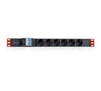 Techly I-CASE STRIP-61UD Multiprise 19' 1U X6 - Prises Schuko
