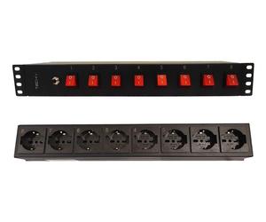 Techly I-CASE STRIP-815I Barre de Rack 19" 1.5U, 8x prises UNEL à l'arrière, 8x interrupteur à l'avant
