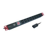 Techly I-CASE STRIP-8C Multiprise 19' 1U X8 - Prises C13