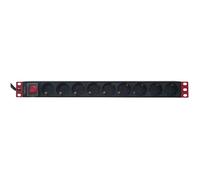 Techly I-CASE STRIP-91UD Multiprise 19' 1U X9 - Prises Schuko