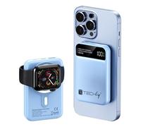 Techly I-CHARGE-10LCDBL Chargeur de Power Bank Magnétique Sans Fil 10 000 mAh