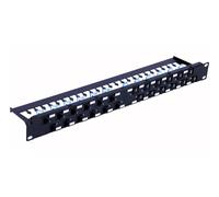 Techly Panneau de brassage I-PP 24-RU-C6ATSL, 24x Keystone RJ45 Cat6a UTP, 1U, ports inclinés