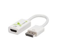 Techly IADAP DP-HDMI2F60 Adaptateur Vidéo DisplayPort 1.2 Mâle vers HDMI 2.0 Femelle 0.15m, Contacts Or, 18 Gbit/s, HDCP, Blanc