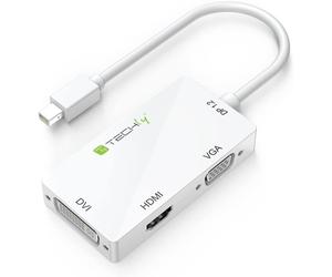 Techly IADAP MDP-COMBOF12 câble vidéo et adaptateur 0,15 m Thunderbolt HDMI / DVI / VGA Blanc