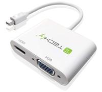 Techly IADAP MDP-VGAH12 câble vidéo et adaptateur 0,15 m Mini DisplayPort HDMI + VGA (D-Sub) Blanc