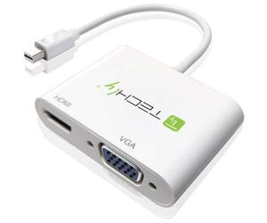 Techly IADAP MDP-VGAH12 câble vidéo et adaptateur 0,15 m Mini DisplayPort HDMI + VGA (D-Sub) Blanc