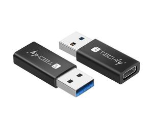 Techly IADAP USB3-AFT changeur de genre de câble USB A USB C Noir