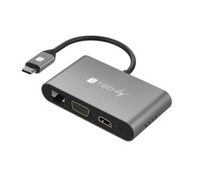 Techly IADAP USB31-DOCK3 carte et adaptateur d'interfaces HDMI, RJ-45, USB 3.2 Gen 1 (3.1 Gen 1), VGA