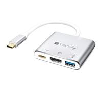 Techly IADAP USB31-HDMIPTY station d'accueil Avec fil USB 3.2 Gen 1 (3.1 Gen 1) Type-C Argent
