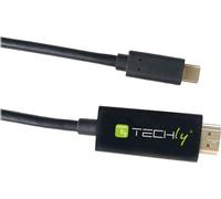 Techly IADAP-USBC-HDMI2TY Techly USB Type C ST vers HDMI 2.0 4K, 2m, noir