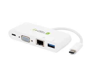 Techly IADAPUSB31DOC2 station d'accueil USB 3.2 Gen 1 (3.1 Gen 1) Type-C Blanc