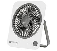 Techly 621666 Ventilateur de bureau ultra fin pliable et portable à 4 vitesses Blanc