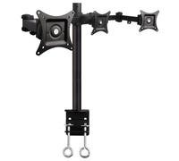 TECHly - Kit de montage (fixation par pince pour bureau, tube de montage, bras d'inclinaison) - pour 3 écrans LCD - noir - Taille d'écran : 13"-24" Noir G