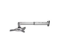 Techly ICA-PM-103L Support Projecteur Mural Argent - Charge 15kg, Rotation 360°, Inclinaison 0-30°, Distance Mur 35.8-57.8cm