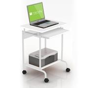 Techly Bureau d'ordinateur ICA-TB S005W – Compact, tablette et clavier coulissant – Blanc