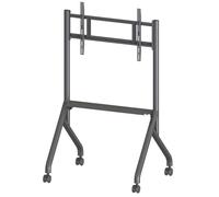 Techly Support TV ICA-TR53MB mobile 55-86" jusqu'à 80 kg, étagère AV réglable, Noir