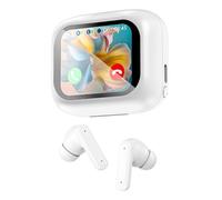 Techly ICC SB-BLT08W Écouteurs sans fil intra-auriculaires Bluetooth, étui avec écran LCD, réduction de bruit ANC, égaliseur
