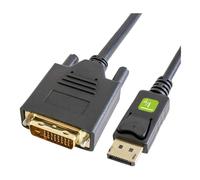 Techly ICOC DSP-C12-010 câble vidéo et adaptateur 1 m DisplayPort DVI Noir