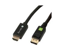 Techly ICOC-DSP-H12-020 Câble DisplayPort 1.2 vers HDMI 1.4b 2m, Connecteurs Mâles Nickelés, AWG 30, Blindage Simple, Noir