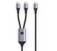 Techly ICOC MU2C-2C100W Câble de chargement USB-C vers 2x USB-C 100W 1,5m PD QC PPS