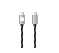 Techly ICOC MU2CC-020-AL Câble USB 2.0 USB-C Mâle/Mâle 0.5m Gris/Noir, Transfert 0.48 Gbit/s, Charge Rapide 3A, Contacts Nickel
