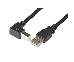 Techly ICOC U-AB-30-ANG câble USB USB 2.0 3 m USB A USB B Noir