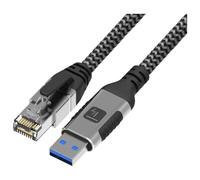 Techly ICOC U3A-RJ45-010 câble de réseau Noir, Argent 1 m Cat6 F/UTP (FTP)