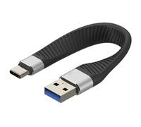 Techly ICOC-USBC-FL-U322 câble USB USB 3.2 Gen 2 (3.1 Gen 2) 0,12 m Noir