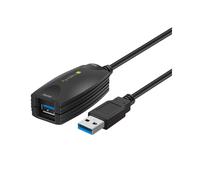 Techly ICUR3050 Câble USB 3.2 Gen 1 (3.1 Gen 1) 5m USB A Mâle/Femelle Noir, transfert 5Gbit/s, contacts nickel, blindage magnétique