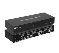 Techly IDATA DP-KVM2 Noir commutateur écran, clavier et souris - Commutateurs écran-clavier-souris (4K Ultra HD, 3840 x 2160 pixels, USB, USB, DisplayPort, USB Type-A)