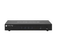 Techly IDATA DP-KVM4 Switch Rack Encastrable KVM Clavier Vidéo Souris Noir