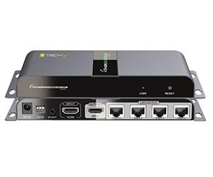Techly IDATA EX-HL41TY Con su Cavo Cat 6 fino a 40m HDMI 1x4 Rallonge avec IR sur RJ45 Noir