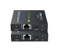 Techly IDATA EXT-565 Émetteur/Récepteur AV 4K HDR via Cat6/6a/7 (70m) - Résolution 4096x2160 60Hz, HDCP 2.2, Bande passante 18 Gbit/s, IR pass-through 20-60kHz