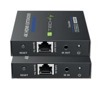 Techly IDATA EXT-565 extension audio/video Émetteur et récepteur AV Noir