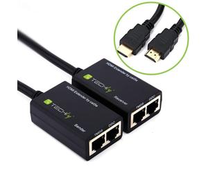 Techly IDATA EXT-E30D Extendeur HDMI 1080p60Hz jusqu'à 30m sur câble Cat5e/6