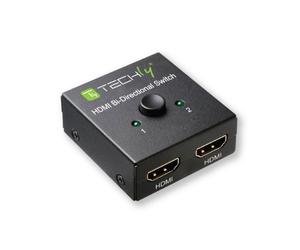 Techly IDATA HDMI-22BI2 Commutateur HDMI 2.0 2x1/1x2 4K60Hz Bi-Directionnel