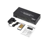 Techly IDATA-HDMI-H62 Matrice HDMI 6x2 4K/2160p 3D HDCP 2.2 avec télécommande - Ports HDMI 1.4, Dolby DTS - 250x110x26mm